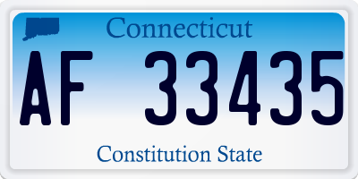 CT license plate AF33435