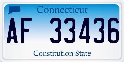 CT license plate AF33436