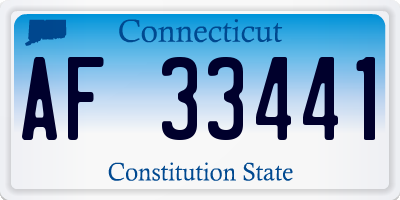 CT license plate AF33441