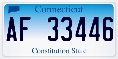 CT license plate AF33446