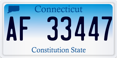 CT license plate AF33447