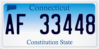 CT license plate AF33448