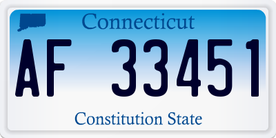 CT license plate AF33451