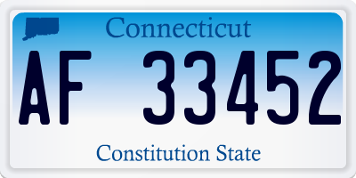 CT license plate AF33452
