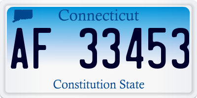 CT license plate AF33453