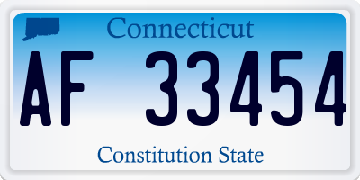 CT license plate AF33454
