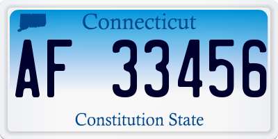 CT license plate AF33456