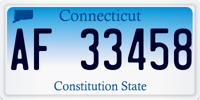 CT license plate AF33458
