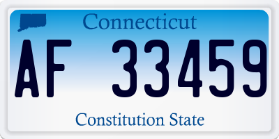 CT license plate AF33459