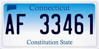 CT license plate AF33461