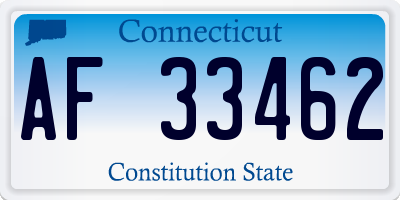 CT license plate AF33462