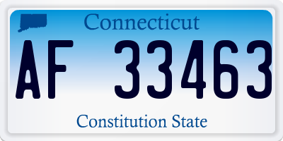 CT license plate AF33463