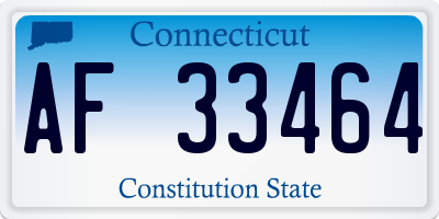 CT license plate AF33464