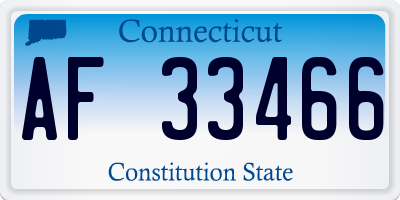 CT license plate AF33466