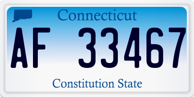 CT license plate AF33467
