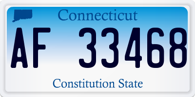 CT license plate AF33468