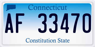 CT license plate AF33470