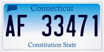 CT license plate AF33471