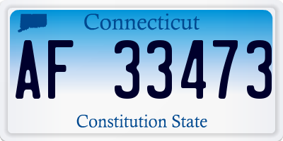 CT license plate AF33473