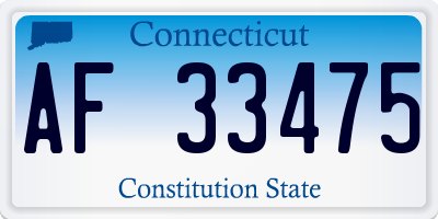 CT license plate AF33475