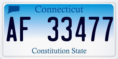 CT license plate AF33477