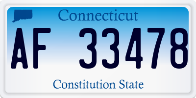 CT license plate AF33478