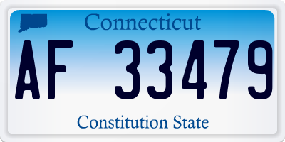 CT license plate AF33479