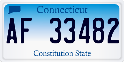 CT license plate AF33482