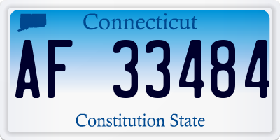 CT license plate AF33484
