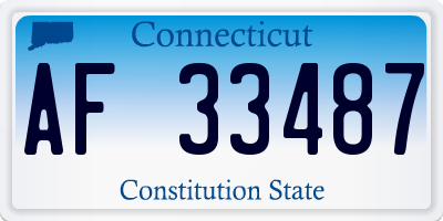 CT license plate AF33487