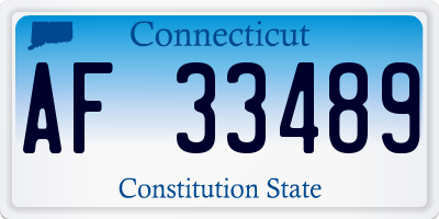CT license plate AF33489