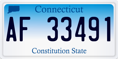 CT license plate AF33491