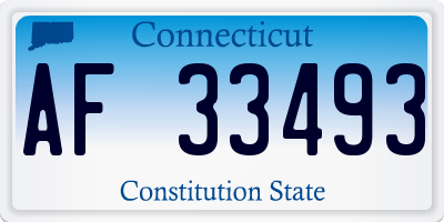 CT license plate AF33493