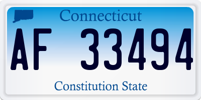 CT license plate AF33494