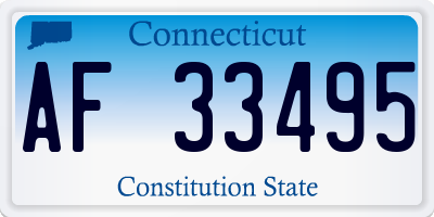 CT license plate AF33495