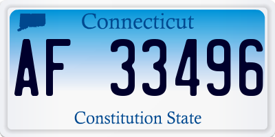 CT license plate AF33496