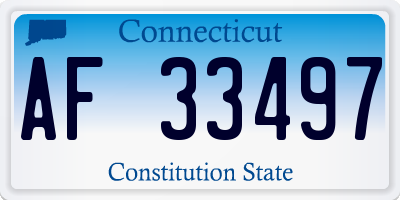 CT license plate AF33497