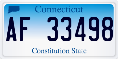 CT license plate AF33498