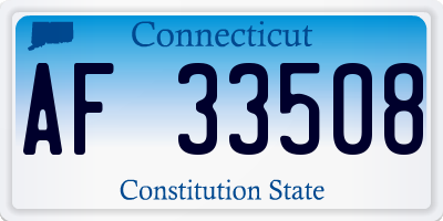 CT license plate AF33508
