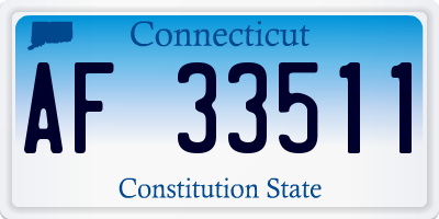 CT license plate AF33511