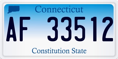 CT license plate AF33512