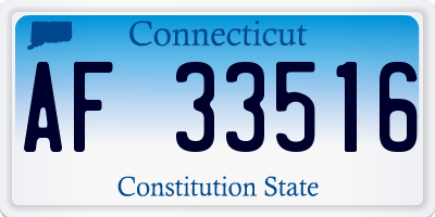 CT license plate AF33516