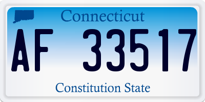 CT license plate AF33517