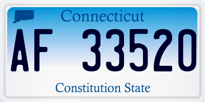 CT license plate AF33520
