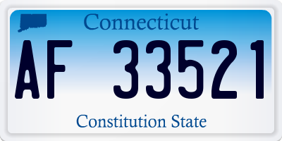 CT license plate AF33521