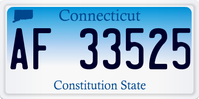 CT license plate AF33525