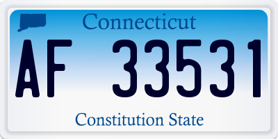 CT license plate AF33531