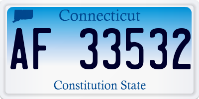 CT license plate AF33532
