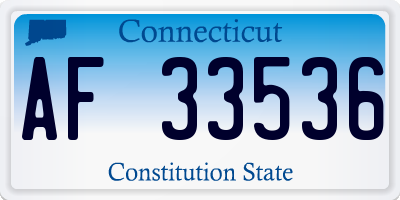 CT license plate AF33536