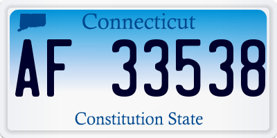 CT license plate AF33538